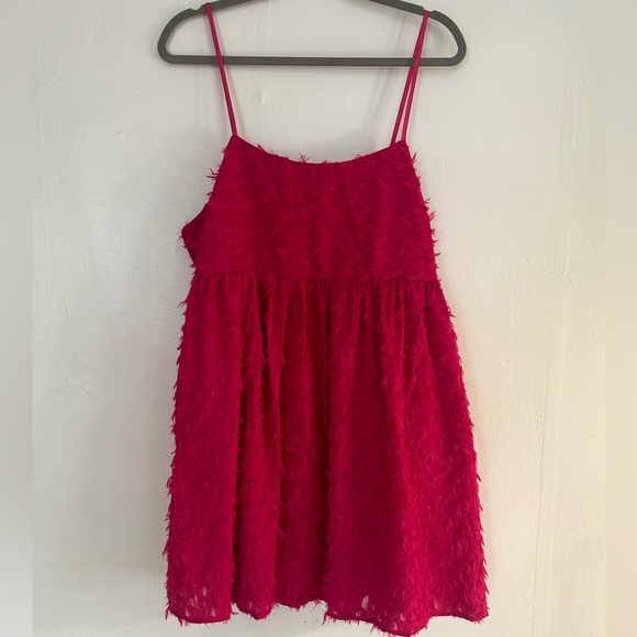 Like New Wild Fable Magenta Feather Dress - Picture 1 of 6